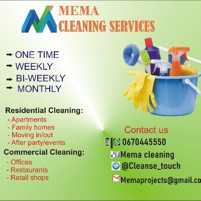 MEMA CLEANING SERVICES is committed to providing your home, office or business area with top quality cleaning.