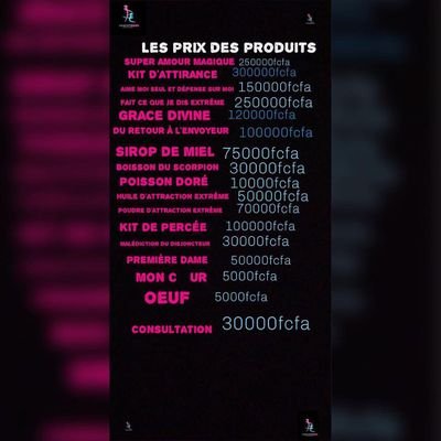 Bienvenue chez le Grand maître pharmacopé du BÉNIN
Tout vos problèmes de couple, de chance et problèmes avec la justice
Whatsapp ou Appel:+22960660777
