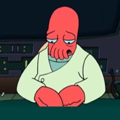 The same picture of Dr. Zoidberg but with different things written on it. Possibly a cry for help.