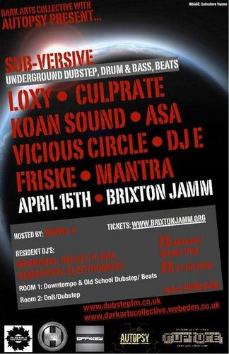 SubVersiveLDN's profile picture. Dubstep / DnB events 

P-ERA & SUBSAPIEN