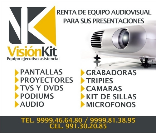 RENTA DE PROYECTORES A LA PUERTA ,PANTALLAS Y PODIUM .SERVICIO A LA PUERTA 9466480 Y 9991302085