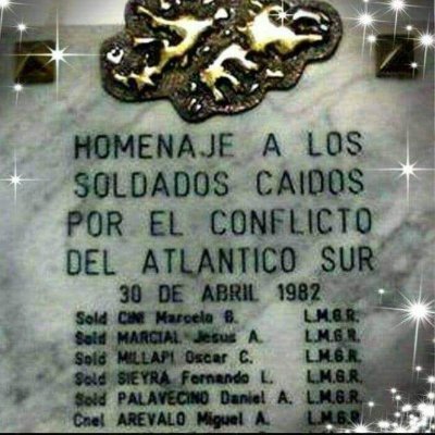 Hna de uno de los 649 HEROES NACIONALES que dieron la vida por su PATRIA en 1982.sold /63/OSCAR CALIXTO MILLAPI.ORGULLOSA!!TE Amo mi  COMODORO RIVADAVIA...