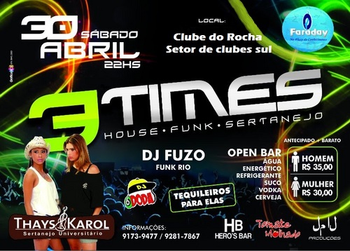 30 DE ABRIL NO CLUBE DO ROCHA , OPEN BAR COM TEQUILEIROS PRA ELAS ! ANTECIPADO 30 $ FEMININO 35 $ MASCULINO  TELEFONES : 81570753 / 98177008 / 81759261