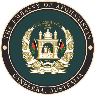 Official account of Embassy of I. R. of Afghanistan in Canberra, which operates outside the realm of Taliban influence. 
Consulate +61 2 6282 7377, 1-3 PM AEST.