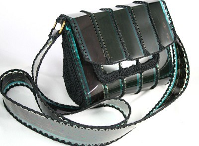 We make handbags, wallets, belts, ties and lampshades using 35mm polyester movies that have already run in theaters.