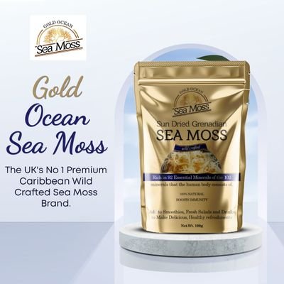 Gold Ocean Sea Moss is a Raw Premium Vegan sea moss  Brand which is a Super Food, loaded with Vitamins packed with Potassium & Magnesium