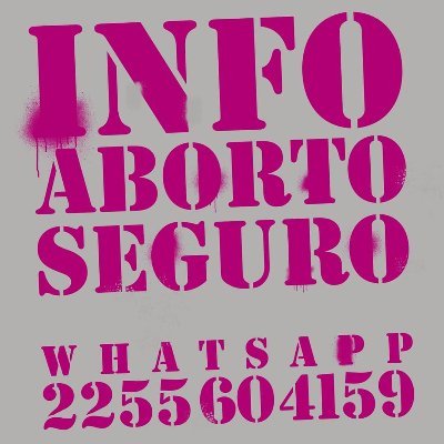 Manos a la otra - Socorristas en Red
Info y acompañamiento para abortar de forma segura. 
(2255) 15 604159
Línea pública: Lun a Sáb 10 a  15hs/ 18 a 21hs