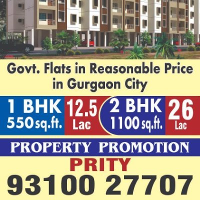 Real Estate Agent | Projects:- Huda Housing Flats (Gurgaon) & VP Spaces Grandeur Flats (Bhiwadi) | Flats Range from 12 - 30 lac | Message here if interested |