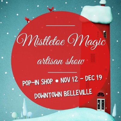 NEW! Holiday POP-IN Retail Shop
NOV 12-DEC 19, 2020 (Tue-Thur 10-5, Fri 10-7 & Sat 10-4)
261 Front St, Downtown Belleville
Shop Local • Shop Handmade!