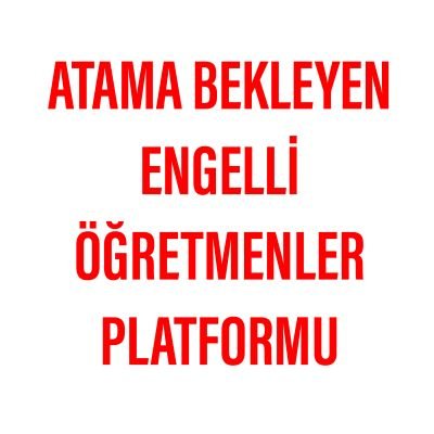 Atama Bekleyen Engelli Öğretmenler Platformu Resmi Twitter Hesabıdır

#şubatta2binengelliöğretmen

⬇️⬇️Telegram ⬇️
https://t.co/eiPe1wv2P2