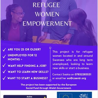 A project by @CAE_Wales supporting unemployed female refugees and people from #BAME communities into work, training, education and start their own business