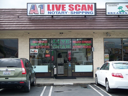 A1LivescanInc's profile picture. Livescan Fingerprinting Notary Fedex Shipping Mailbox,Internet Access Passport Photos, Key Duplication, DMV Auto Registration