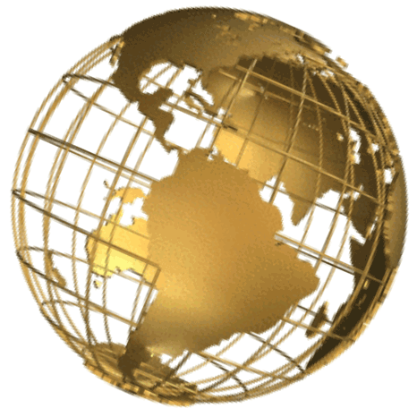 Golden World Globe Gold Background