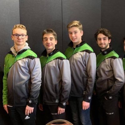 U21 men’s curling team 🥌 Sam Branconnier, Pat Labrosse, Olivier Bonin-Ducharme, Tyler Smith, coaches Mark Robinson & Erik Labrosse | 2020 N. Ont U-18🥈