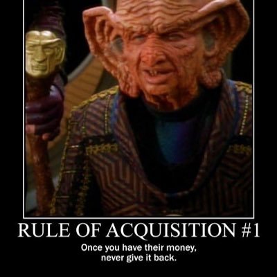 I’m here to point out great and ironic examples of the Rules of Acquisition Mastodon: ferengirules@tenforward.social