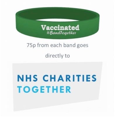 We wanted to give back to the NHS & raise money with our #BandTogether bands, 75p from every band goes to the NHS. Give awareness to others of your vaccination