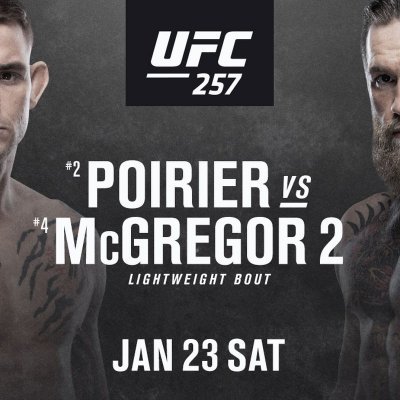 UFC 257 Poirier vs. McGregor 2 Live stream is an upcoming MMA  Ultimate Fighting Championship that will take place on January 23, 2021,