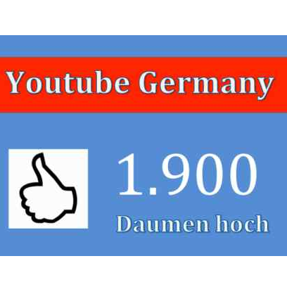 Youtube Germany - wir bieten qualifizierten Service für Ihre Youtube Videos an. Bei uns gibt es 1.900 Daumen hoch in 3 Tagen