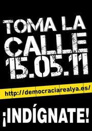 Twitter del grupo Democracia Real Ya León. El 15 de mayo a las 18 h toma la calle, desde la Glorieta de Guzmán hasta la Subdelegación del Gobierno.