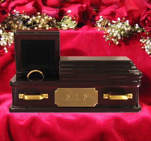 RingCoffin's profile picture. Give a dead marriage the proper final resting place it deserves with a Wedding Ring Coffin. Bury the past and move on to a new tomorrow.