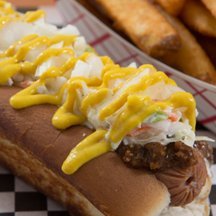 Columbus' first and best Hot Dog Truck! Owned and operated by the owners of The Cheesy Truck. Gourmet Hot Dogs with a twist!