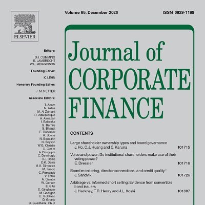 The Journal of Corporate Finance (co-Editors-in-Chief: Heitor Almeida and @KWHankins)