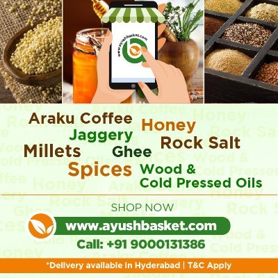 We are an Online Organic, Millets, Natural Store. Our aim is to provide healthy organic food products at affordable prices with convenience of home delivery.