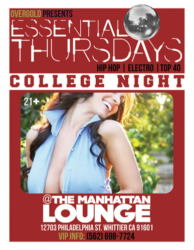 eThursdays's profile picture. Essential Thursdays inside Manhattan Lounge in Whittier! 21+ Residents Dj Vida V, Dj Gargamel, Dj PeaceThaFuckOut