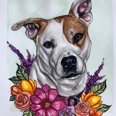 All of my work is hand sketched and painted with watercolor, gouache, and acrylic paints ❤️ -the love is in the details- IG: @savedgepetportraits