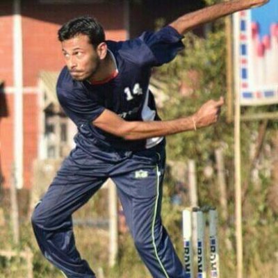 A GULLY CRICKETER who is taking a fresh guard today.