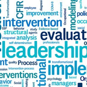 Research on design, implementation processes, and outcomes of innovations and evidence-based practices in organizations, primarily within health and social care