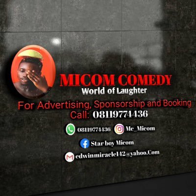 A comedian, A real estate management An Actor Nd Entertainer. For bookings @ +234 8119774436.