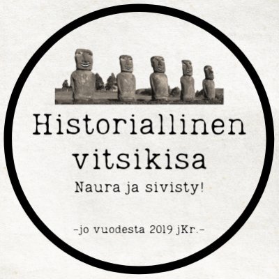 HistoriaVitsi's profile picture. Koomikkokaverusten välinen vakavamielinen kilpailu, jossa he vuoropäivin keksivät vitsin liittyen kyseisen päivän historiallisiin tapahtumiin.