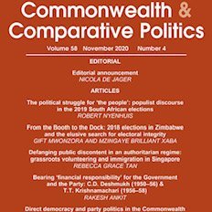 Commonwealth & Comparative Politics is a quarterly journal of Comparative Politics, esp in the Commonwealth. It is published by Taylor & Francis @tandfonline