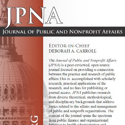 Editor-in-Chief: @Deb_A_Carroll
Journal of Public and Nonprofit Affairs (JPNA) is published by @MPAConference and sponsored by @UNOmahaCPAR.