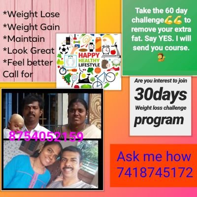 I am wellness coach Kamali raj
R u interest in weight loss or gain child nutrition skin improvement healthy improvement