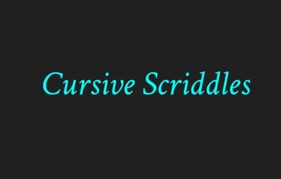 Cursive Scriddles