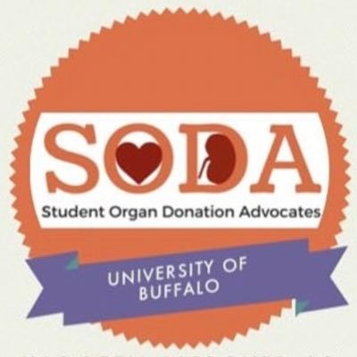 We are Student Organ Donation Advocates (SODA) at University at Buffalo. Horns up for organ donation! 💙