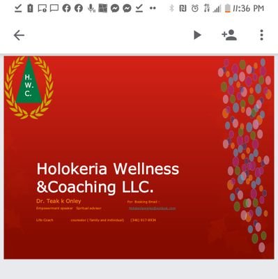 Holokeriawellness and coaching is founded by Dr. T.k Onley.  A truly dynamic coach/motivationalist.
holokeriaworks@outlook.com
346 917 8934.