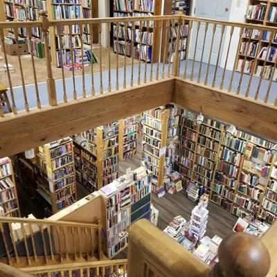 +70,000 Used books shelved on three floors. Bibliophiles well fed. Est 1975
