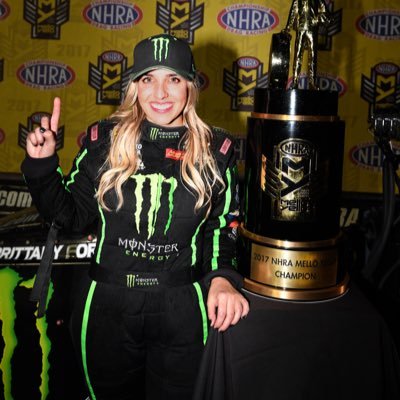 Driver of the @monsterenergy/ @FlavRPac Top Fuel dragster. 2X NHRA world champion. #Instagram- @BrittanyForce