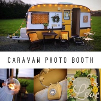 Grace our 1970s retro  Caravan Photobooth is available to hire for weddings and events. Also available as a vintage prop for film TV and  photoshoots.