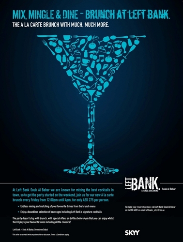 Left Bank is a sophisticated contemporary lounge, bar and restaurant located in Downtown Dubai.
T: 043684501