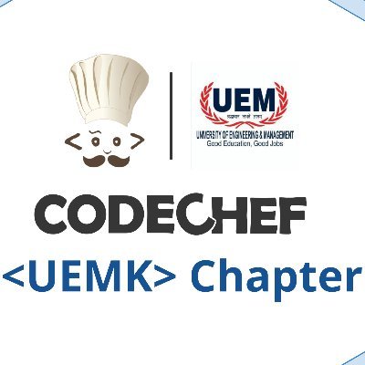CodechefUemk's profile picture. An official Twitter Feed of UEMK Codechef chapter | Practice | Compete | Discuss. Happy coding :)