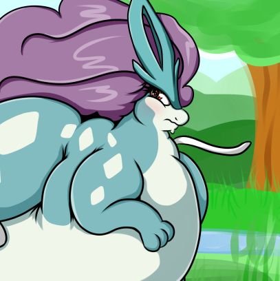 “Pl-Please stop staring, I know I'm not elegant anymore...” | An obese Suicune trying to accept her figure. | WG Warning | PFP: GraphenesCloset | Banner: xnonax