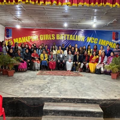 65 Manipur Girls Bn. The flag bearers of NCC Gp HQ Imphal