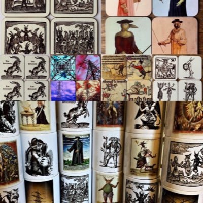 Medieval marginalia, woodcuts, occult, pylons and curious historical images printed onto mugs, coasters and more!