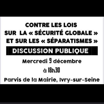 Collectif local Ivryen contre la loi séparatisme. Nous disons stop aux lois liberticides! Stop à l’islamophobie! Stop à la Hagra ! Membre @antiseparatisme