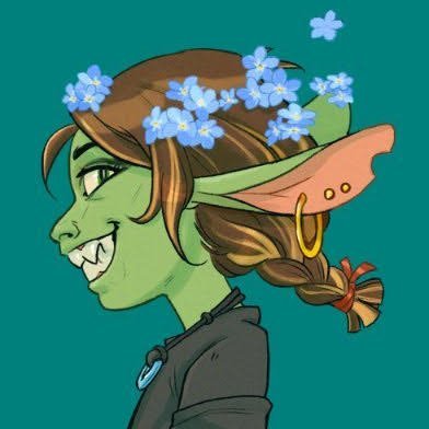 art in animation&games
my troubles cannot be soaked away                         
Just your friendly neighborhood goblin
(comms closed!) she/they