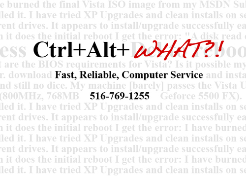CtrlAltWhat's profile picture. 516-769-1255 // At Home Computer Service, Personalized Lessons, Home Network Setup, and so much more!